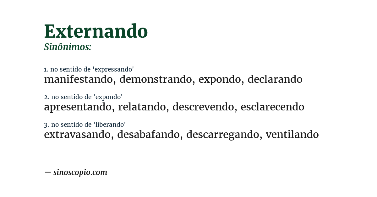 Sinônimo de externando