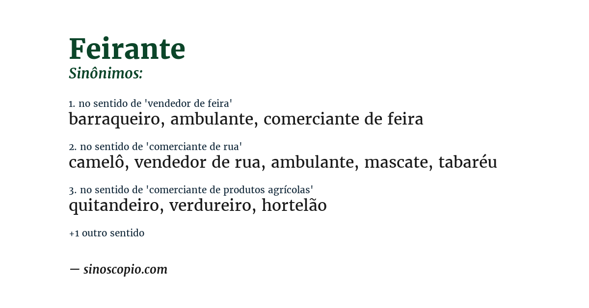 Sinônimo de feirante