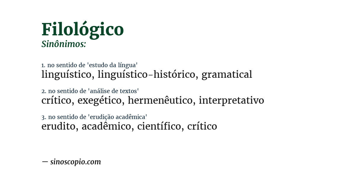 Sinônimo de filológico