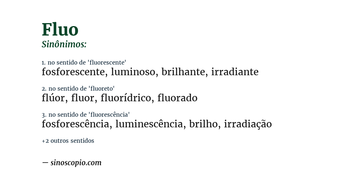Sinônimo de fluo