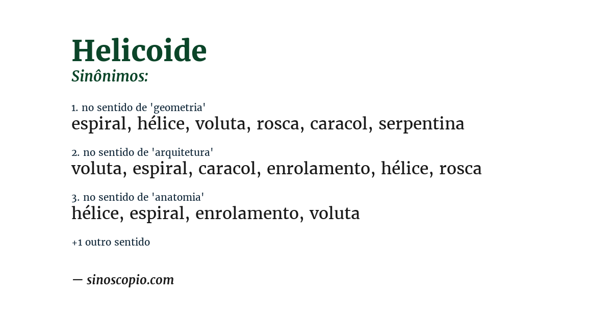 Sinônimo de helicoide