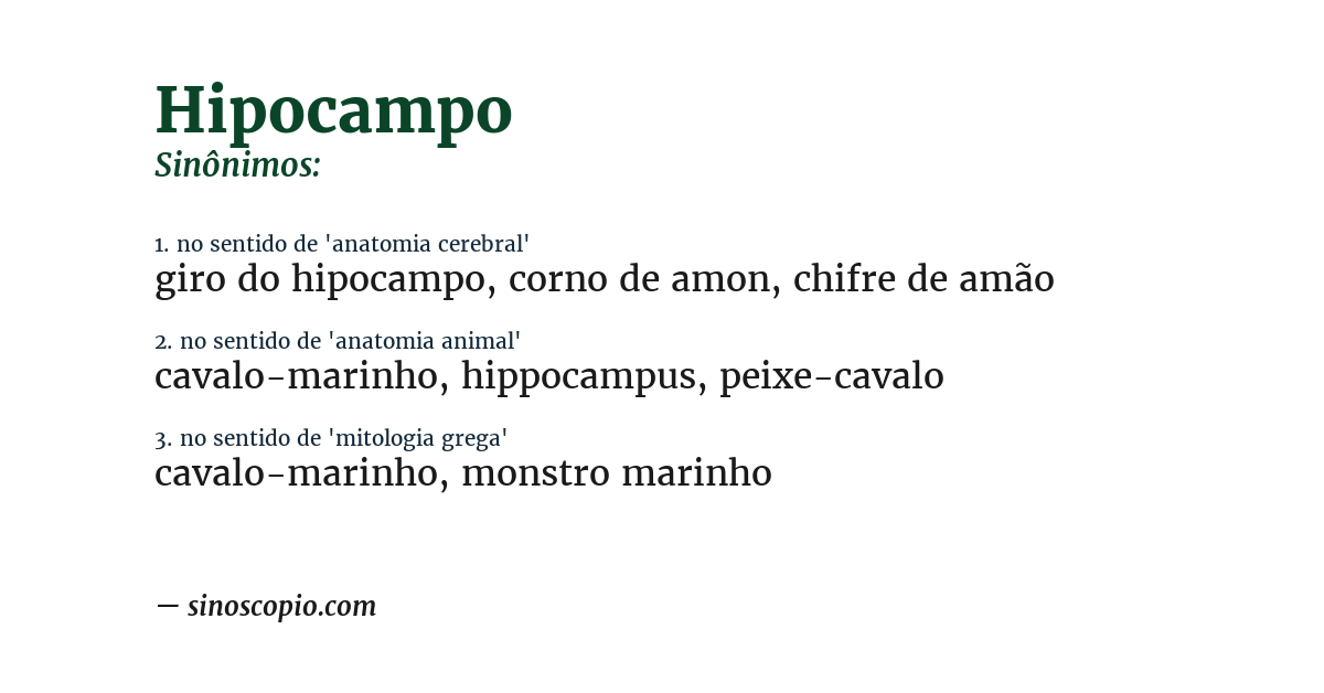 Sinônimo de hipocampo