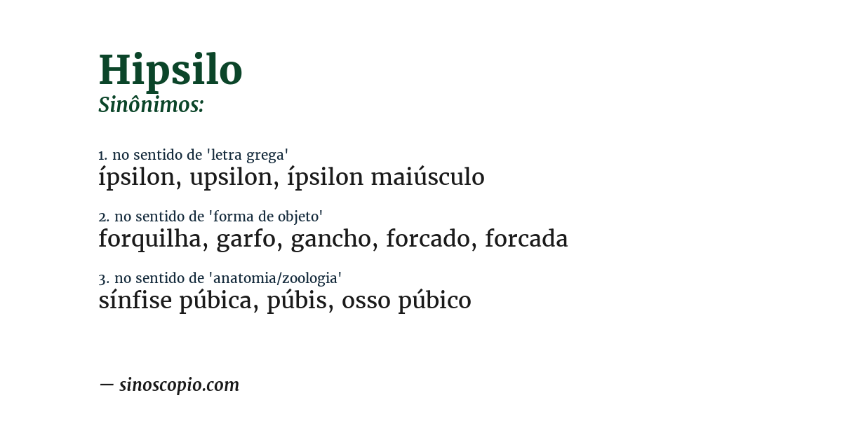 Sinônimo de hipsilo