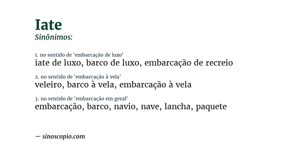 Sinônimo de iate