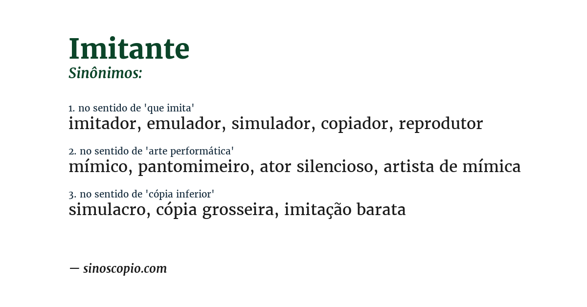 Sinônimo de imitante