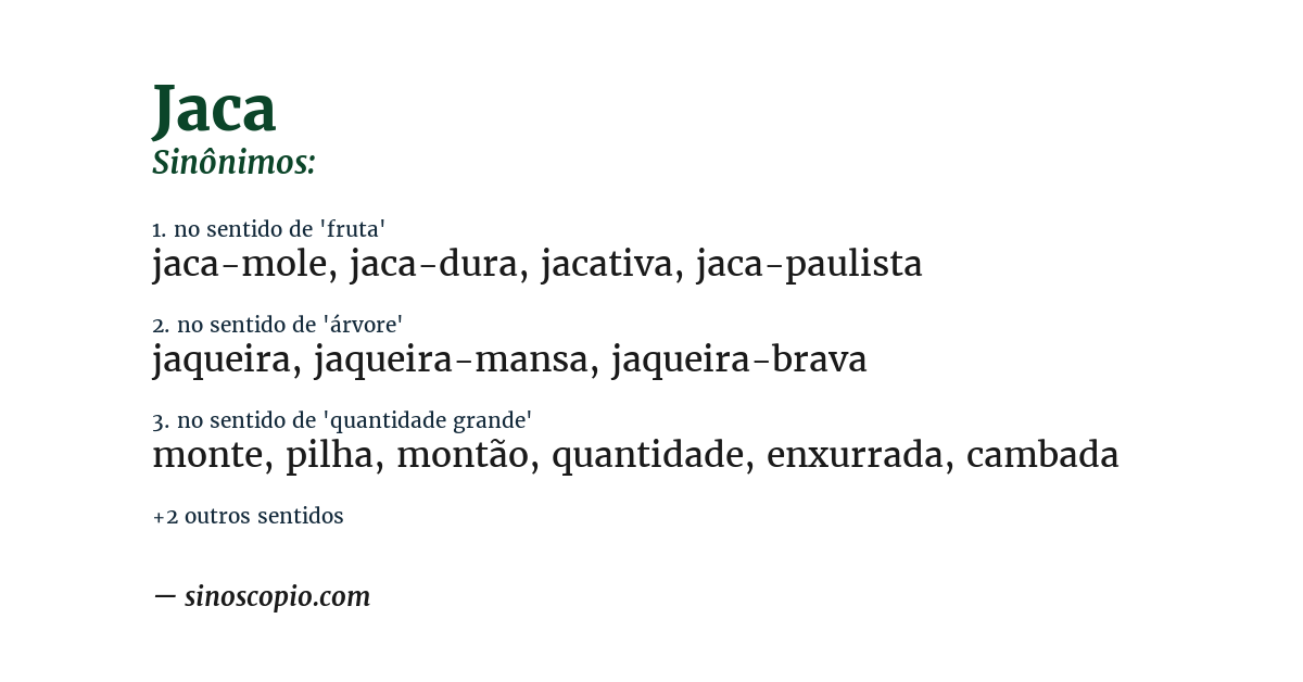 Sinônimo de jaca