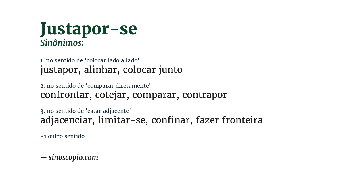 Sinônimo de justapor-se