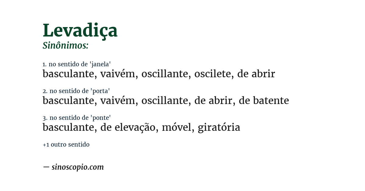 Sinônimo de levadiça