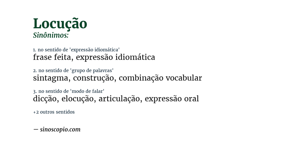 Sinônimo de locução
