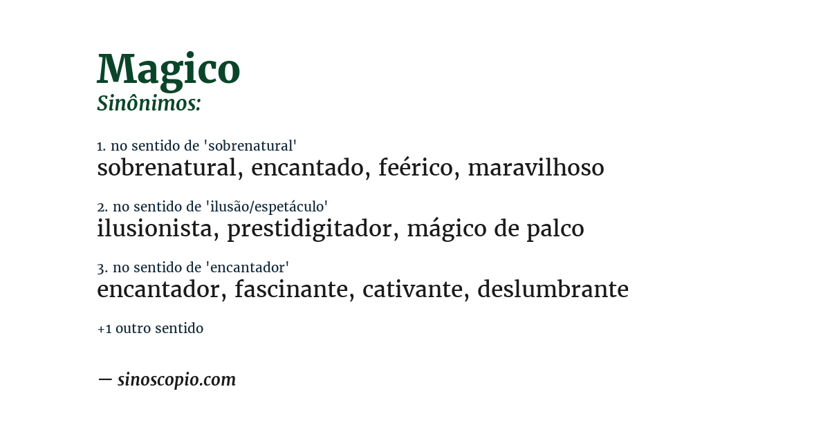 Sinônimo de magico