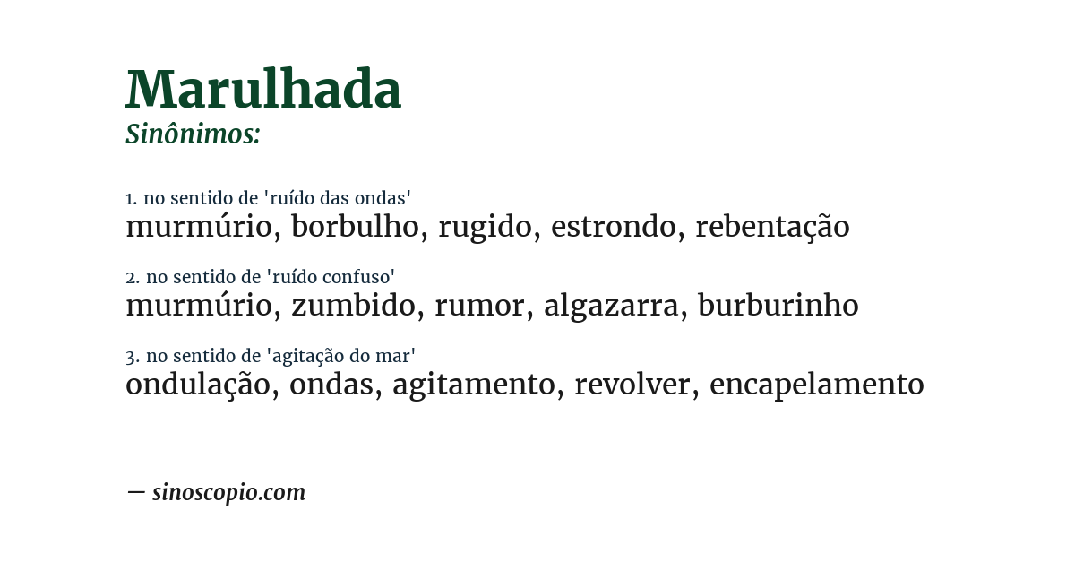 Sinônimo de marulhada