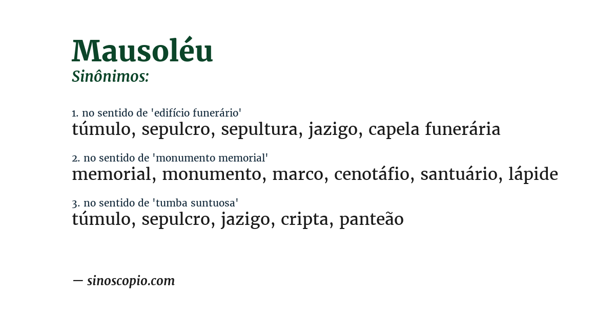 Sinônimo de mausoléu