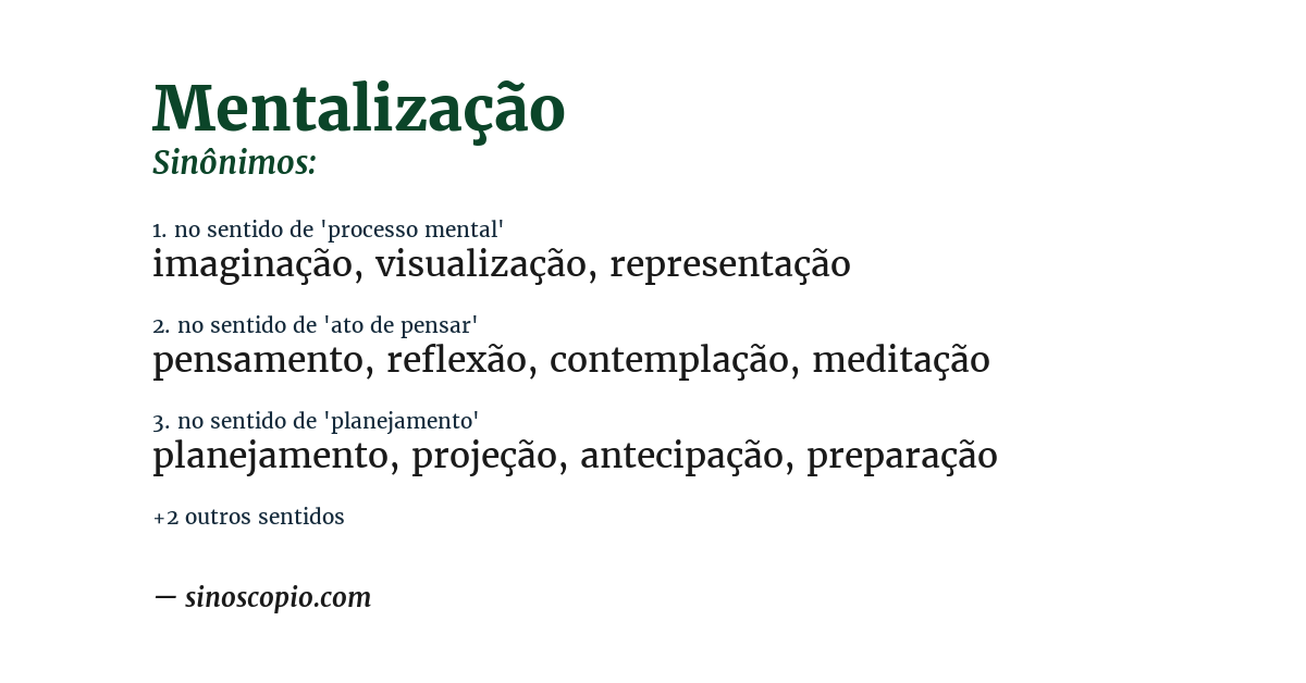Sinônimo de mentalização
