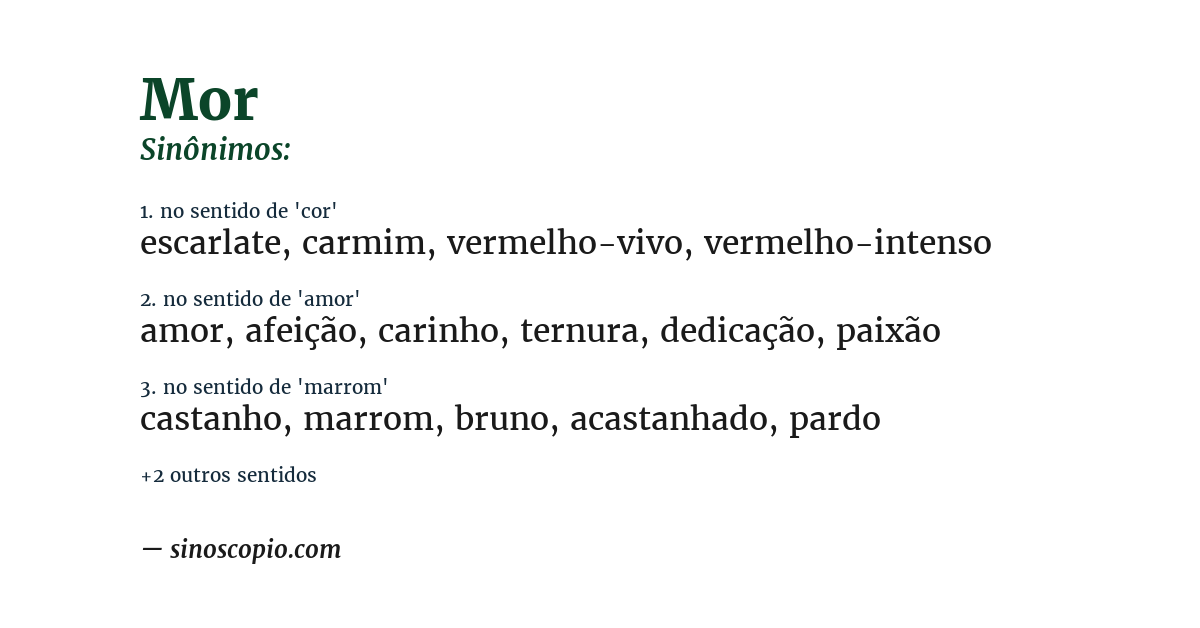 Sinônimo de mor