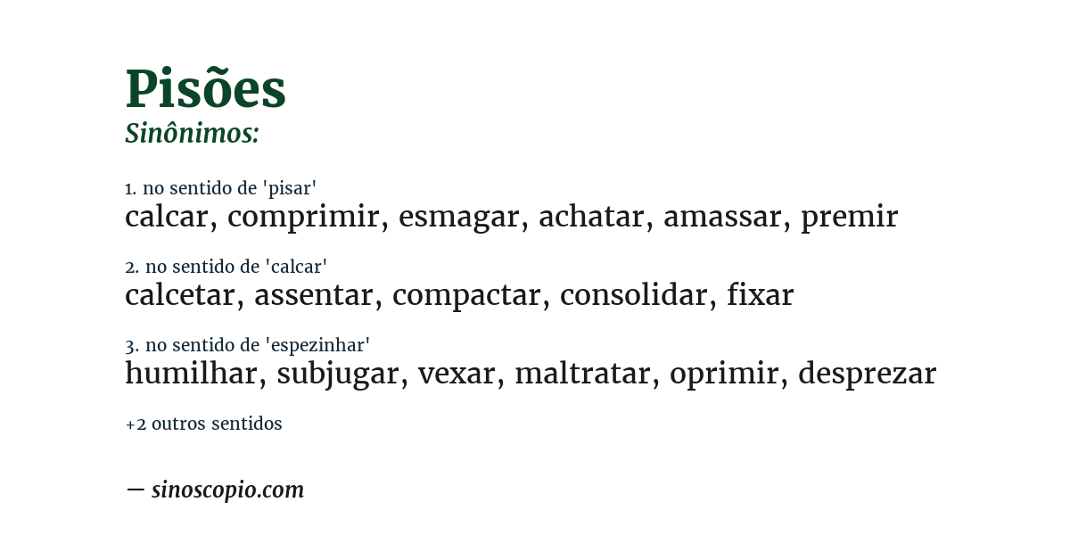 Sinônimo de pisões
