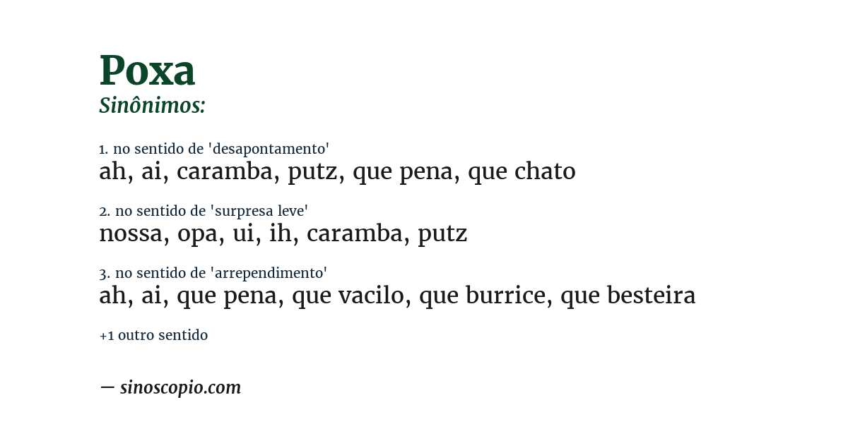 Sinônimo de poxa