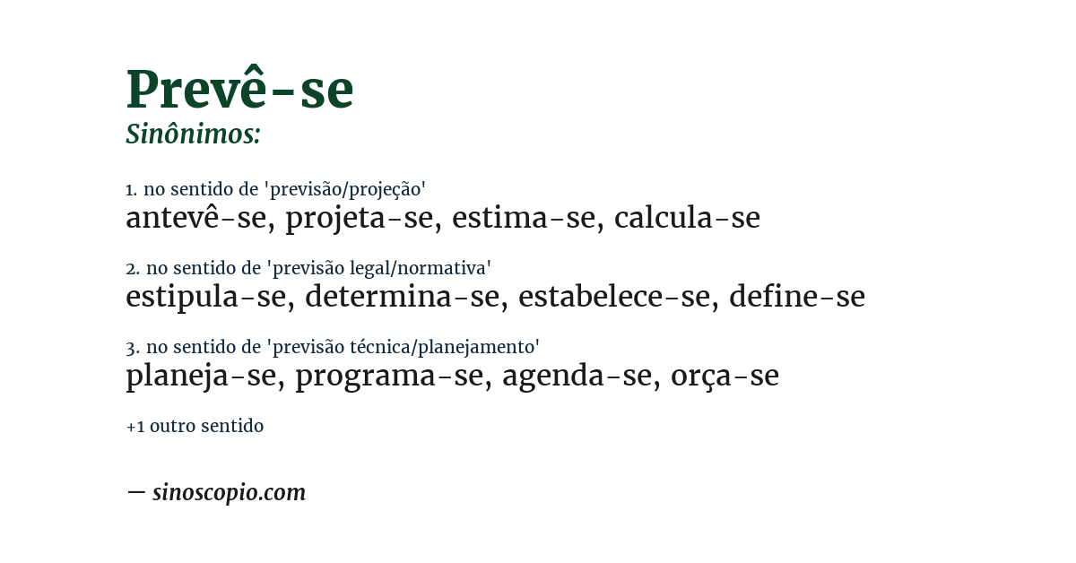 Sinônimo de prevê-se