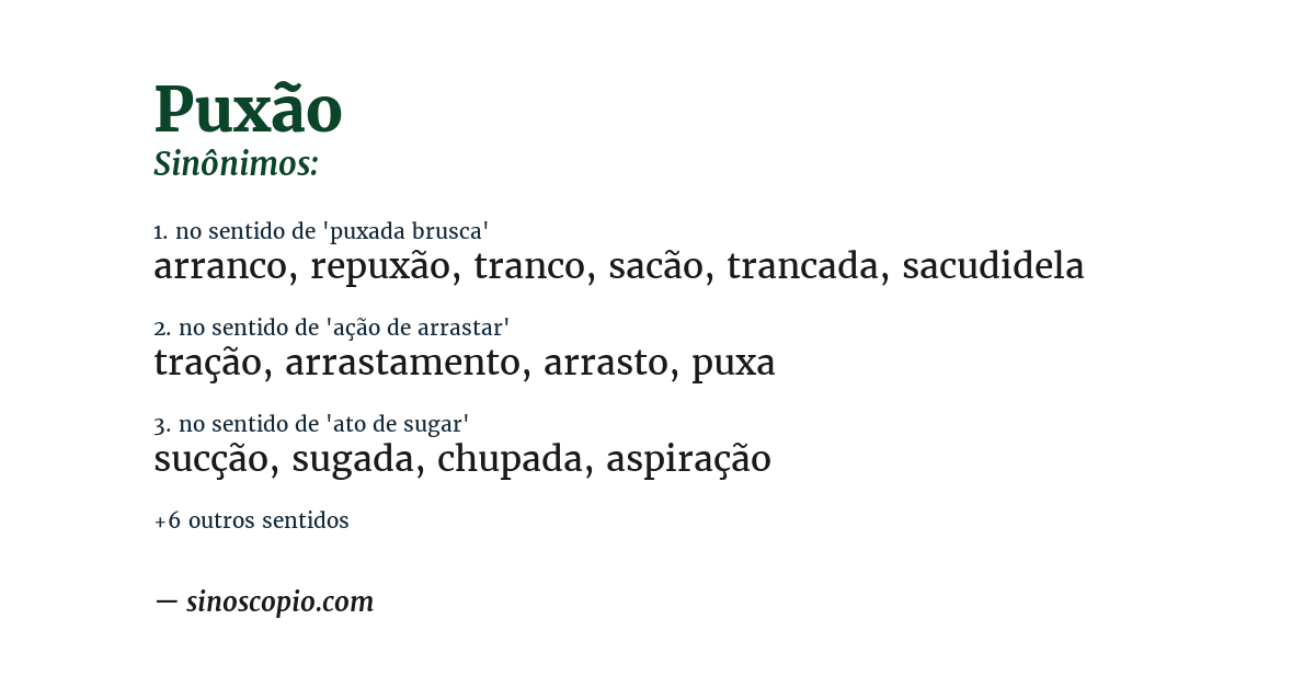 Sinônimo de puxão