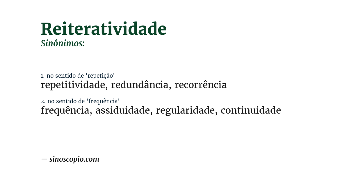 Sinônimo de reiteratividade