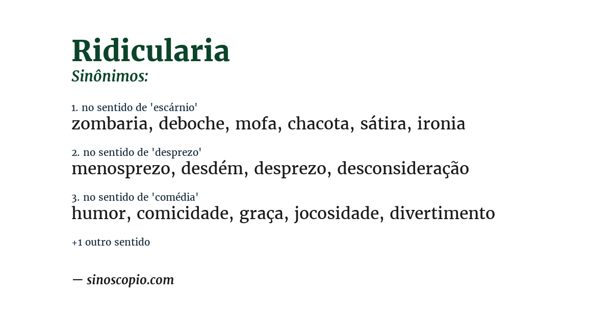 Sinônimo de ridicularia