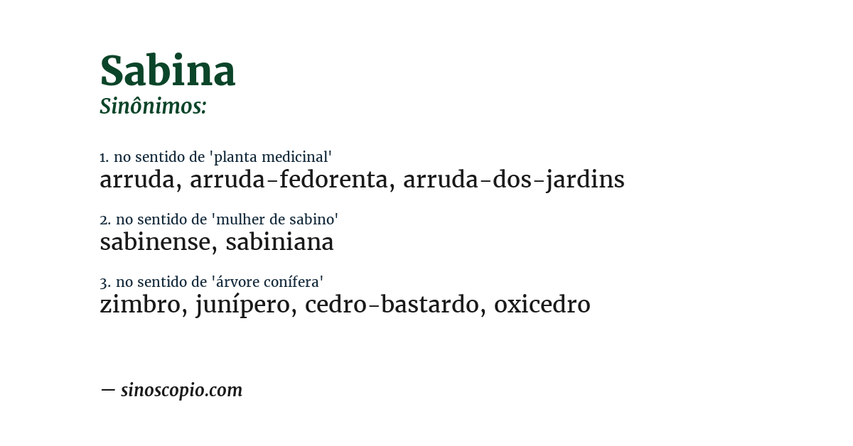 Sinônimo de sabina