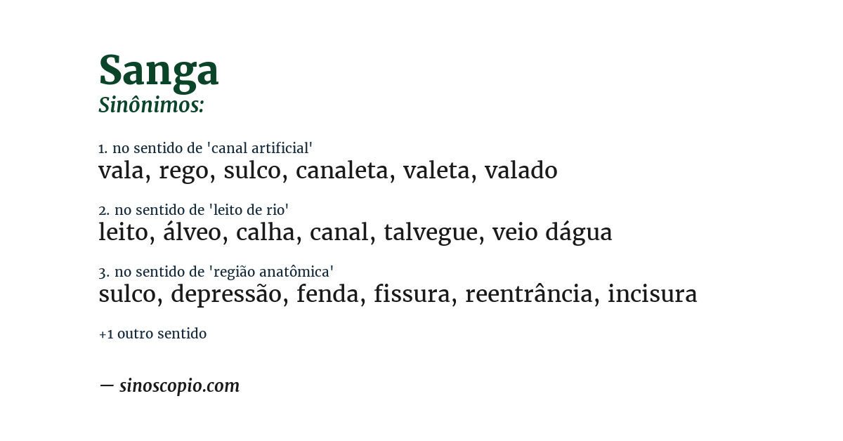 Sinônimo de sanga