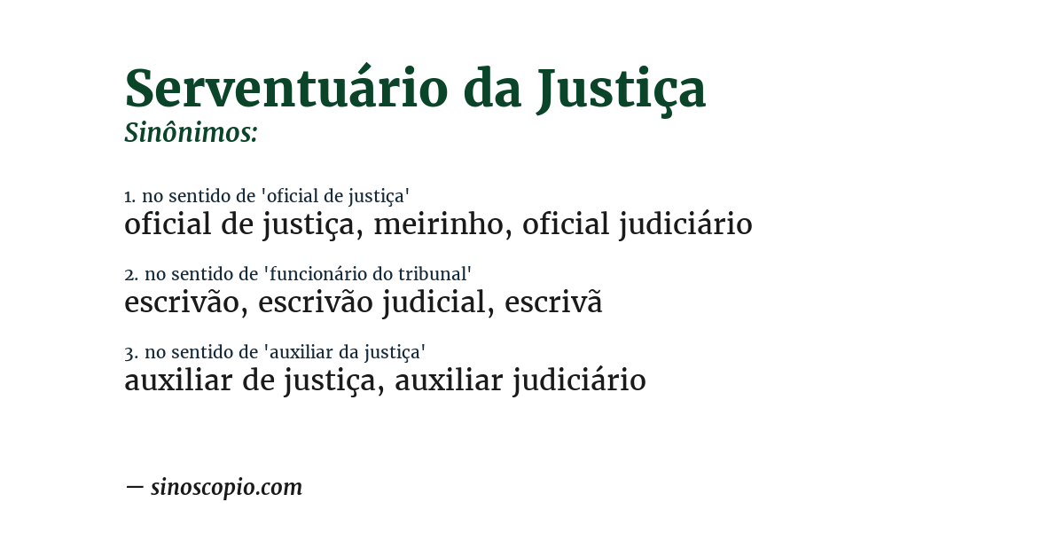 Sinônimo de serventuário da justiça