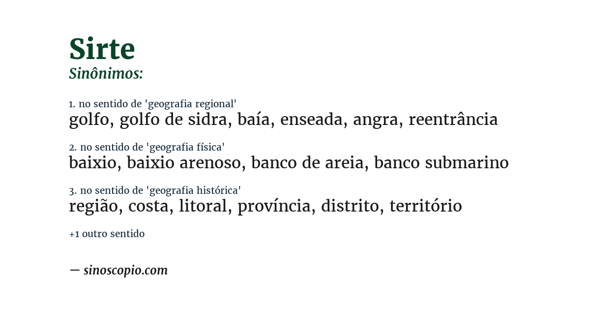 Sinônimo de sirte