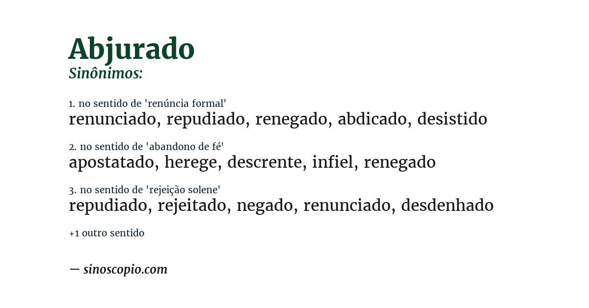 Sinônimo de abjurado