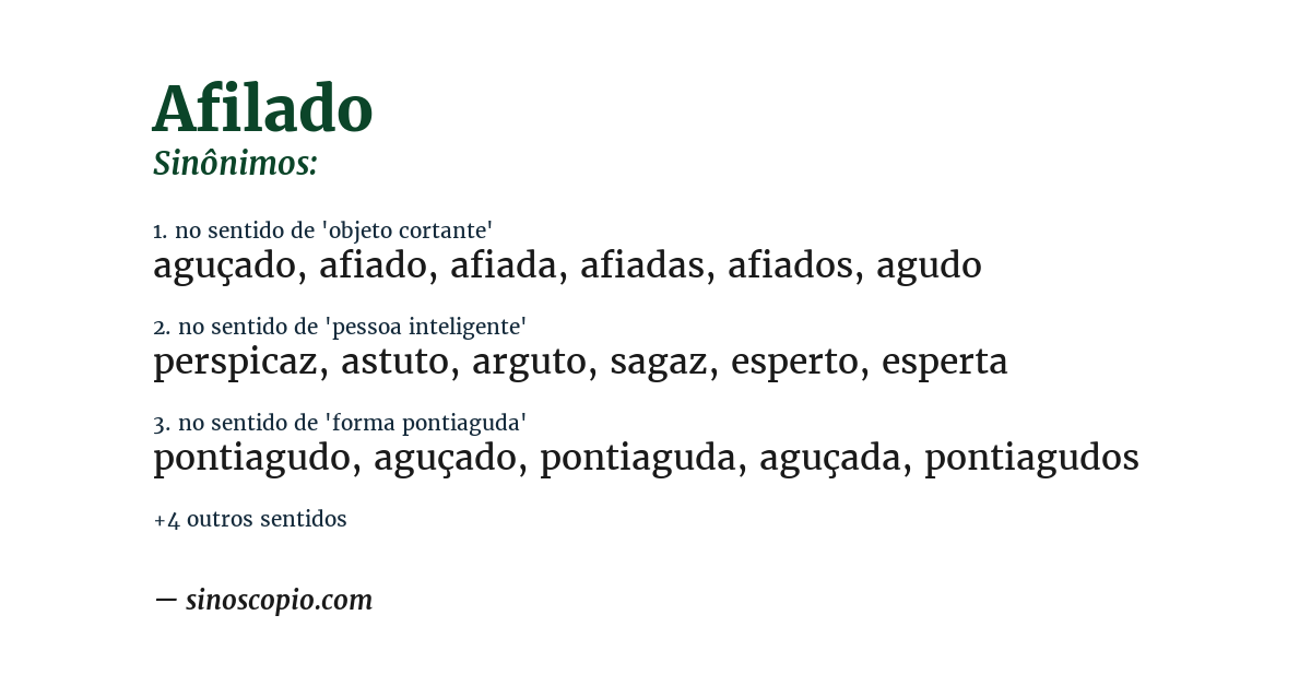 Sinônimo de afilado