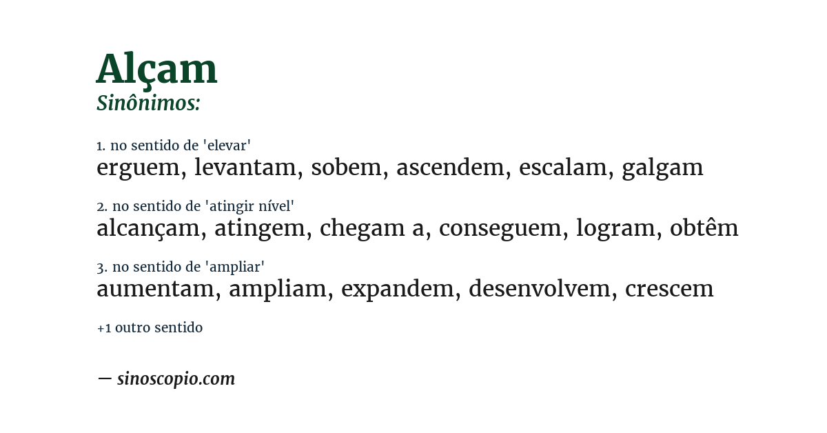 Sinônimo de alçam