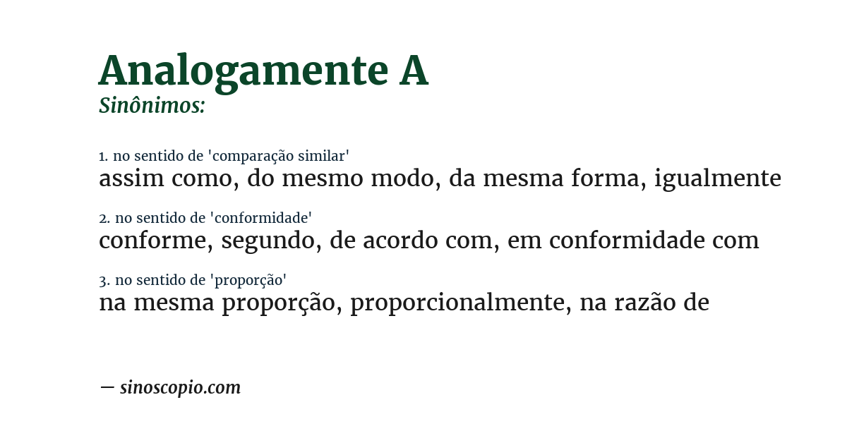 Sinônimo de analogamente a