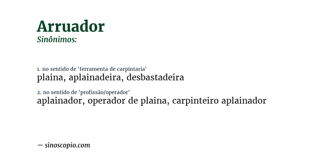 Sinônimo de arruador