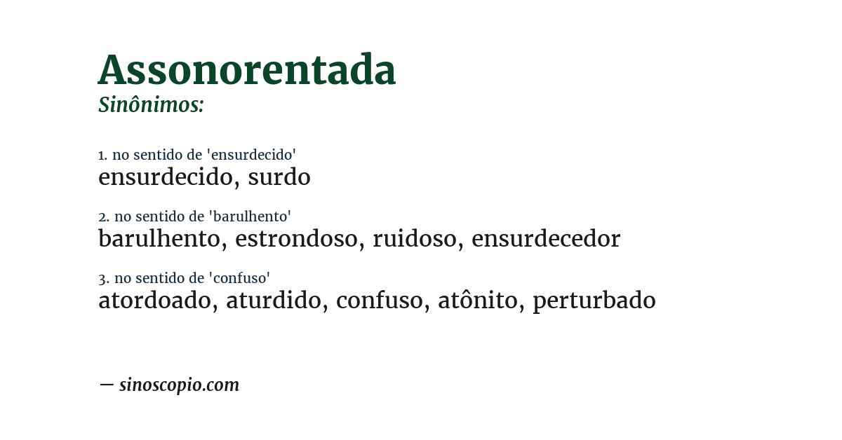 Sinônimo de assonorentada