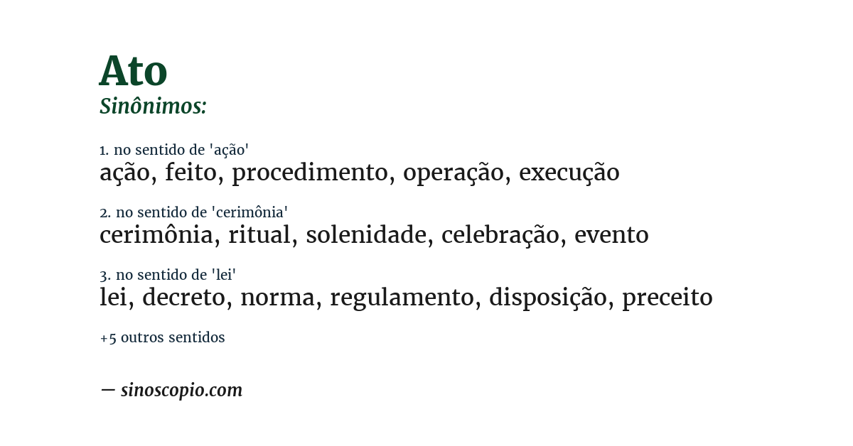 Sinônimo de ato