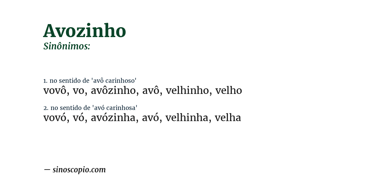 Sinônimo de avozinho