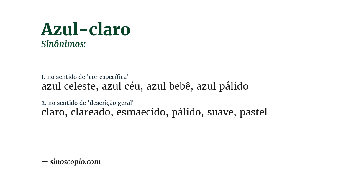 Sinônimo de azul-claro