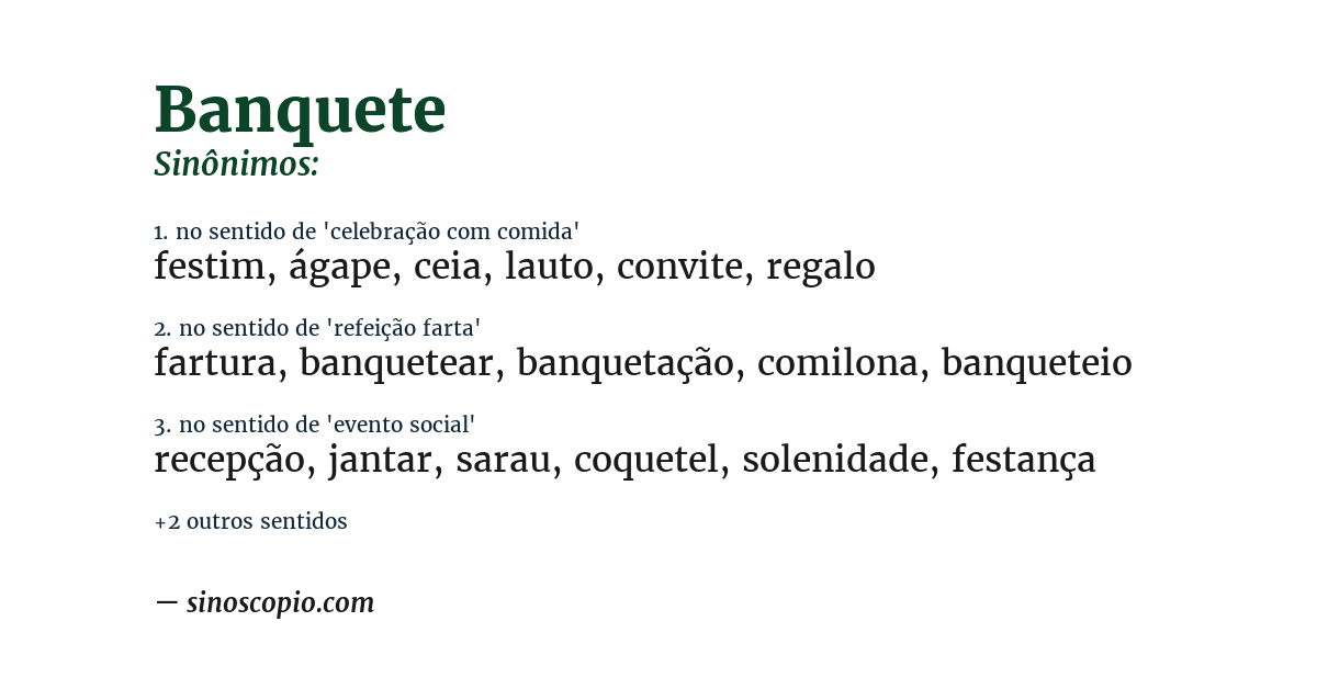 Sinônimo de banquete