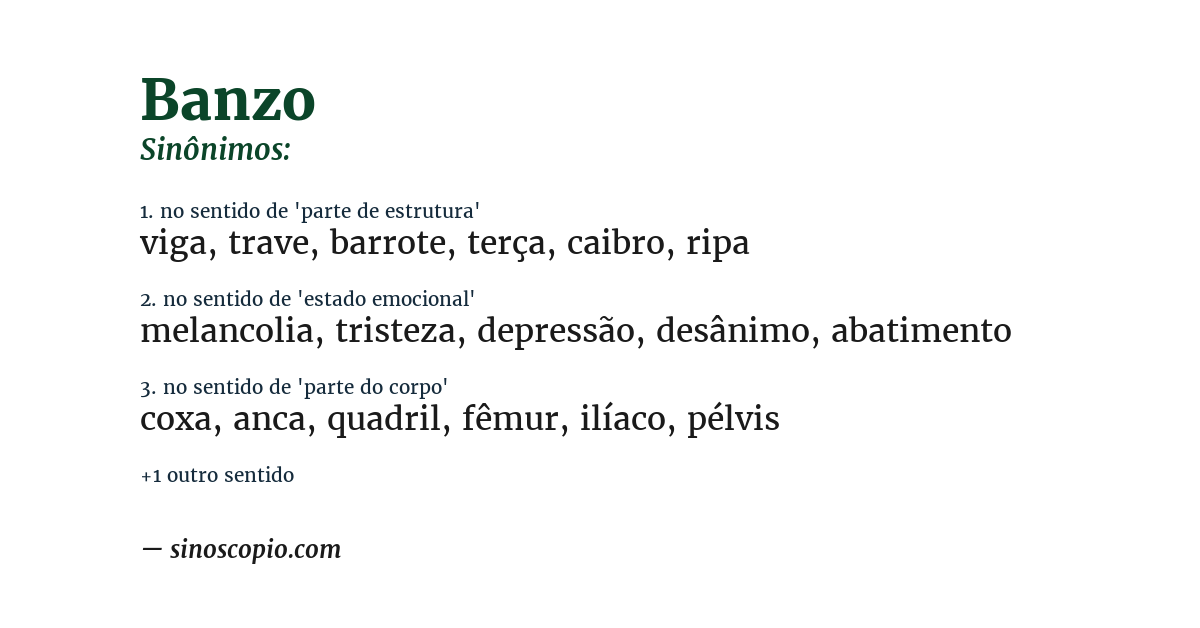 Sinônimo de banzo