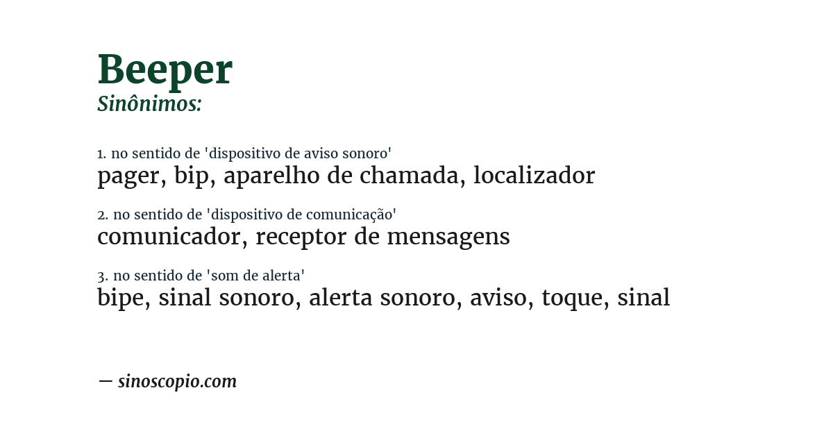 Sinônimo de beeper