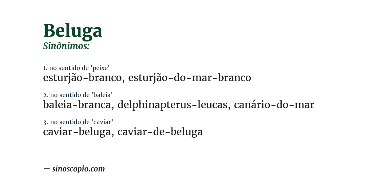 Sinônimo de beluga
