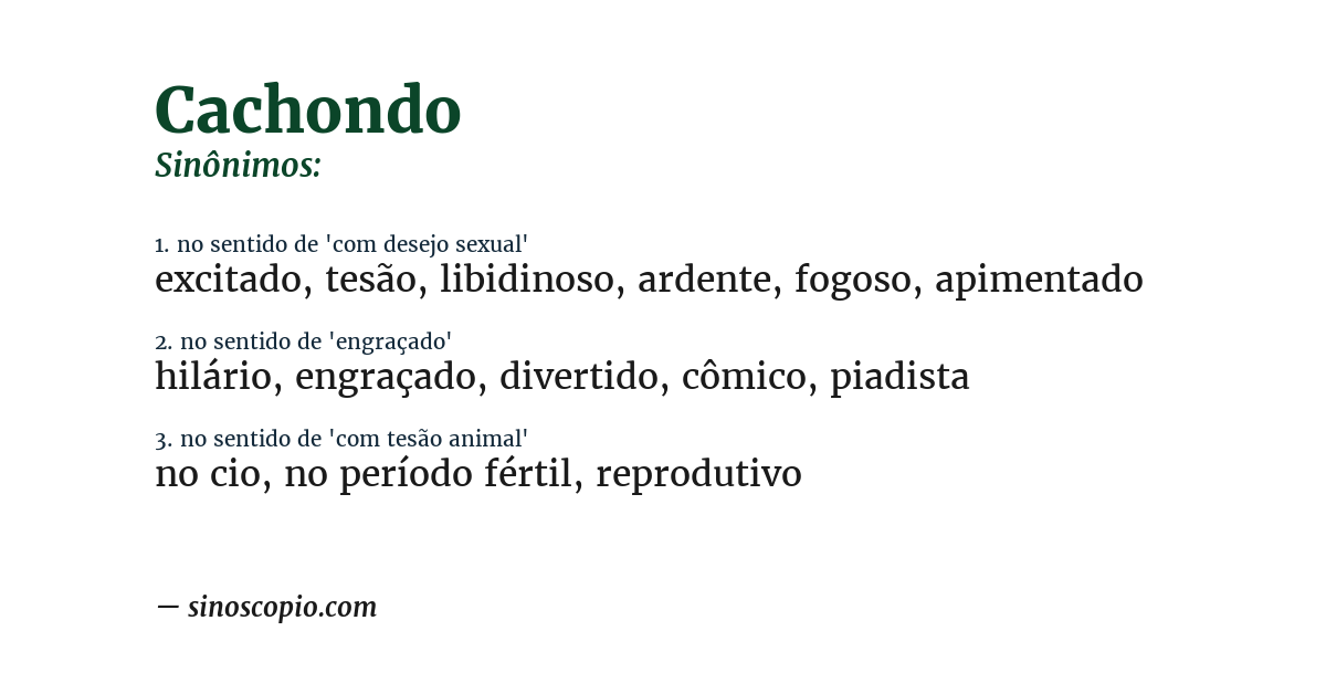 Sinônimo de cachondo