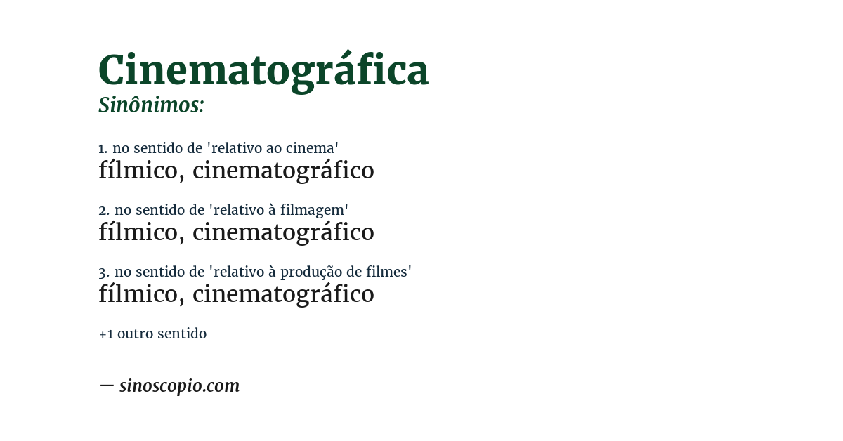 Sinônimo de cinematográfica