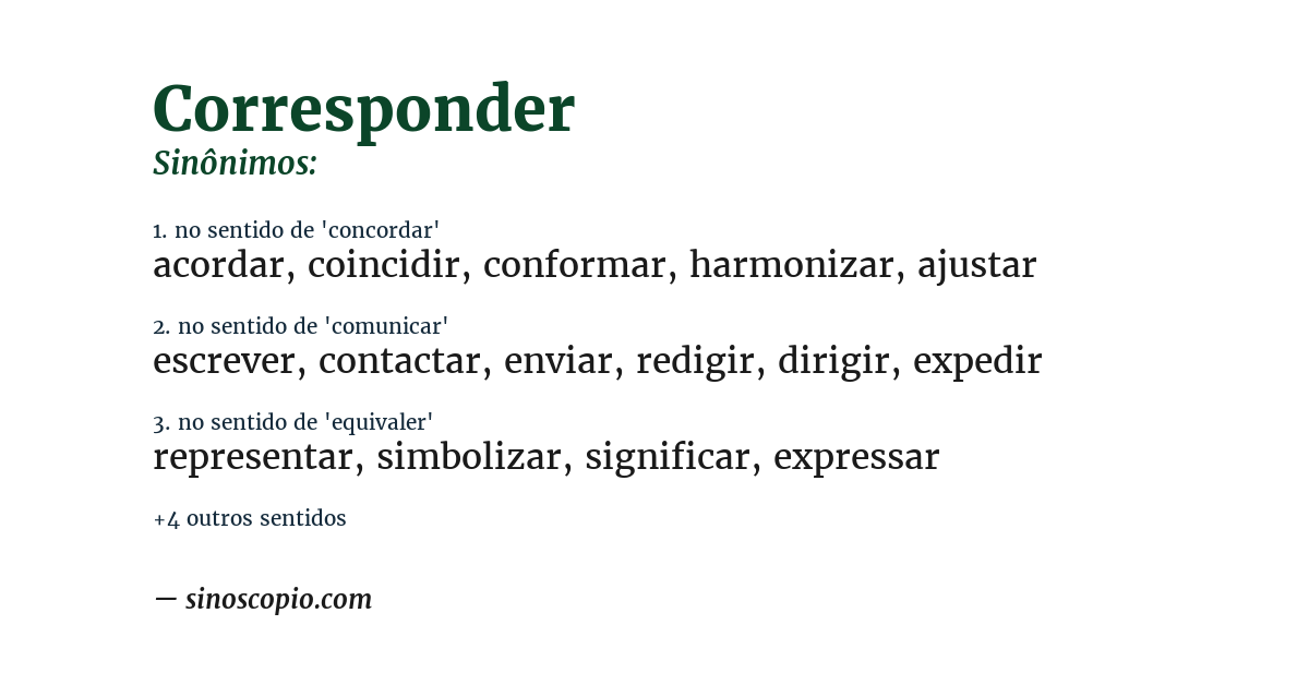 Sinônimo de corresponder