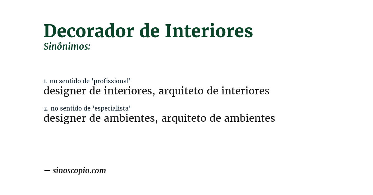 Sinônimo de decorador de interiores