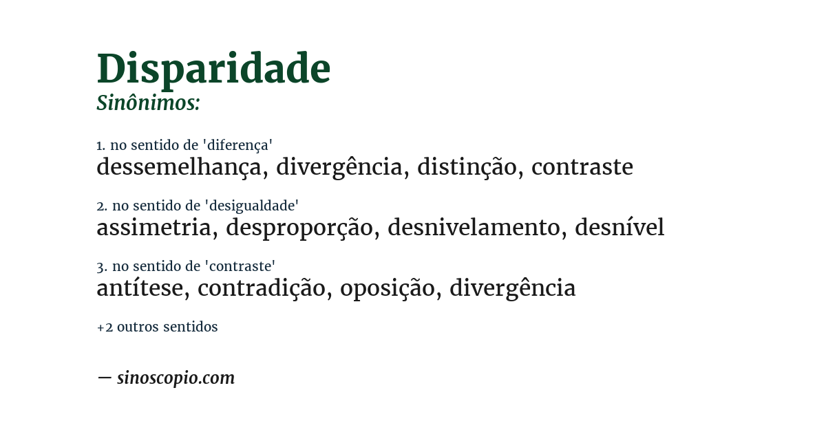 Sinônimo de disparidade