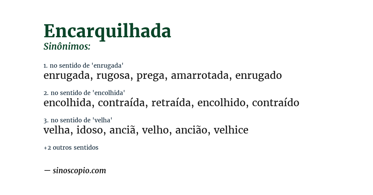 Sinônimo de encarquilhada