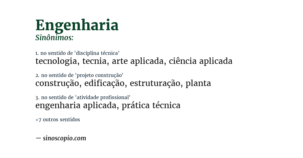 Sinônimo de engenharia