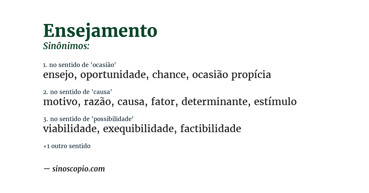 Sinônimo de ensejamento