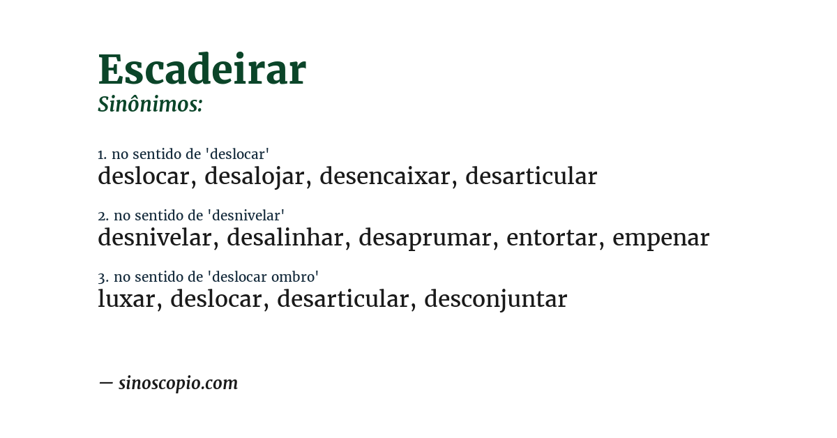 Sinônimo de escadeirar